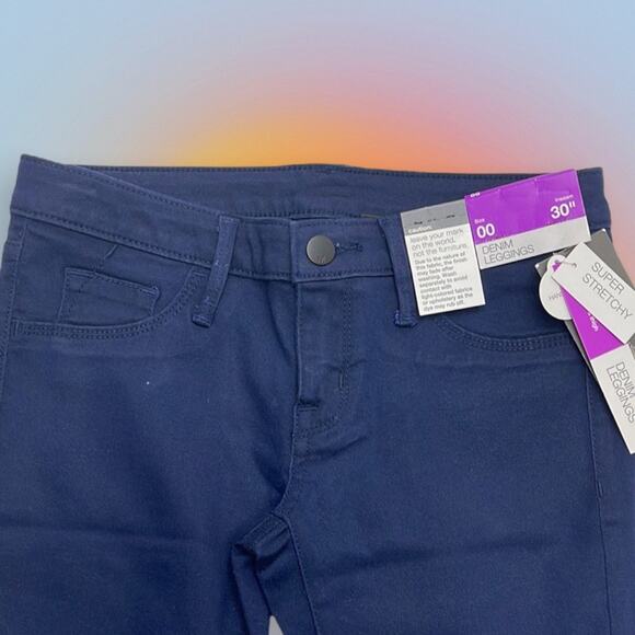 MOSSIMO Women’s 00 Dark Blue Denim Leggings - Picture 1 of 3